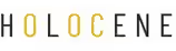 The word "HOLOCENE" written with each letter in a different color, with black, gray, and yellow tones.