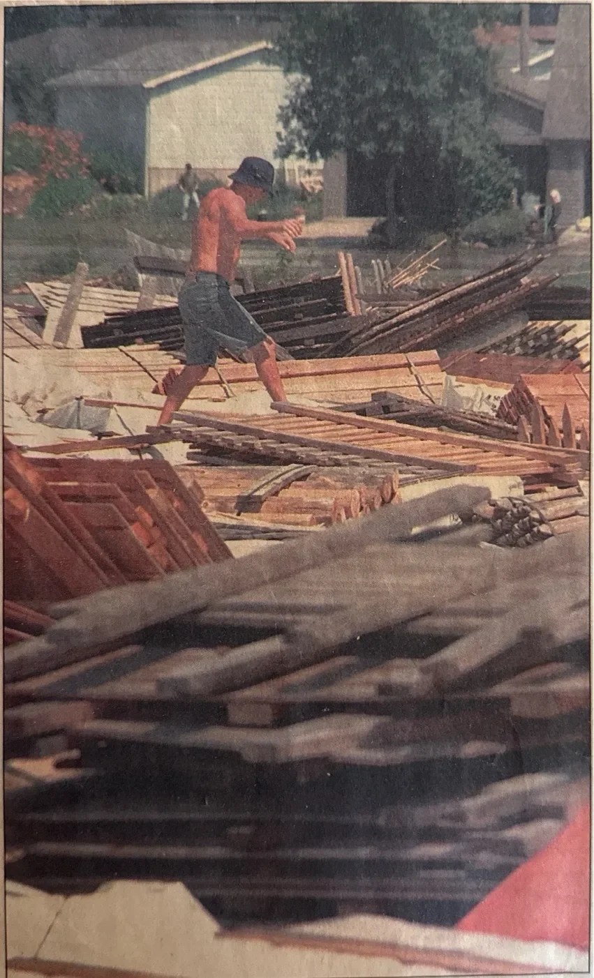 Original fence company building flooded