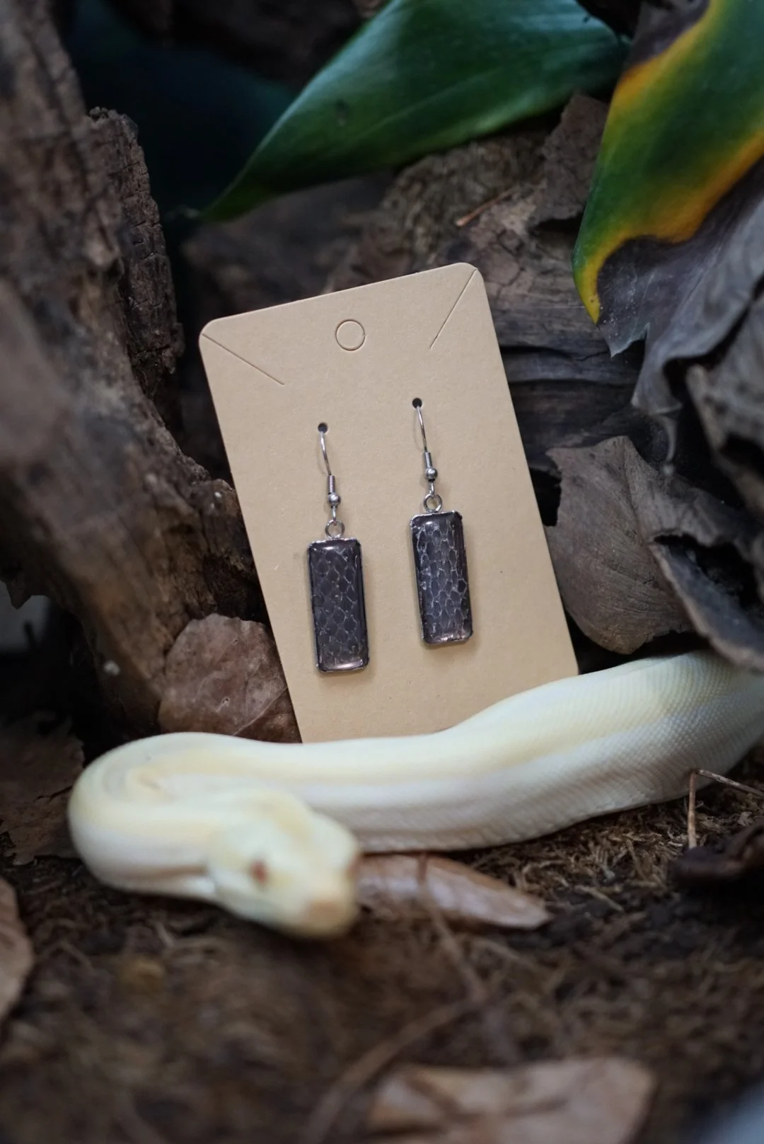 Náušnice visací šedé Hroznýš k.