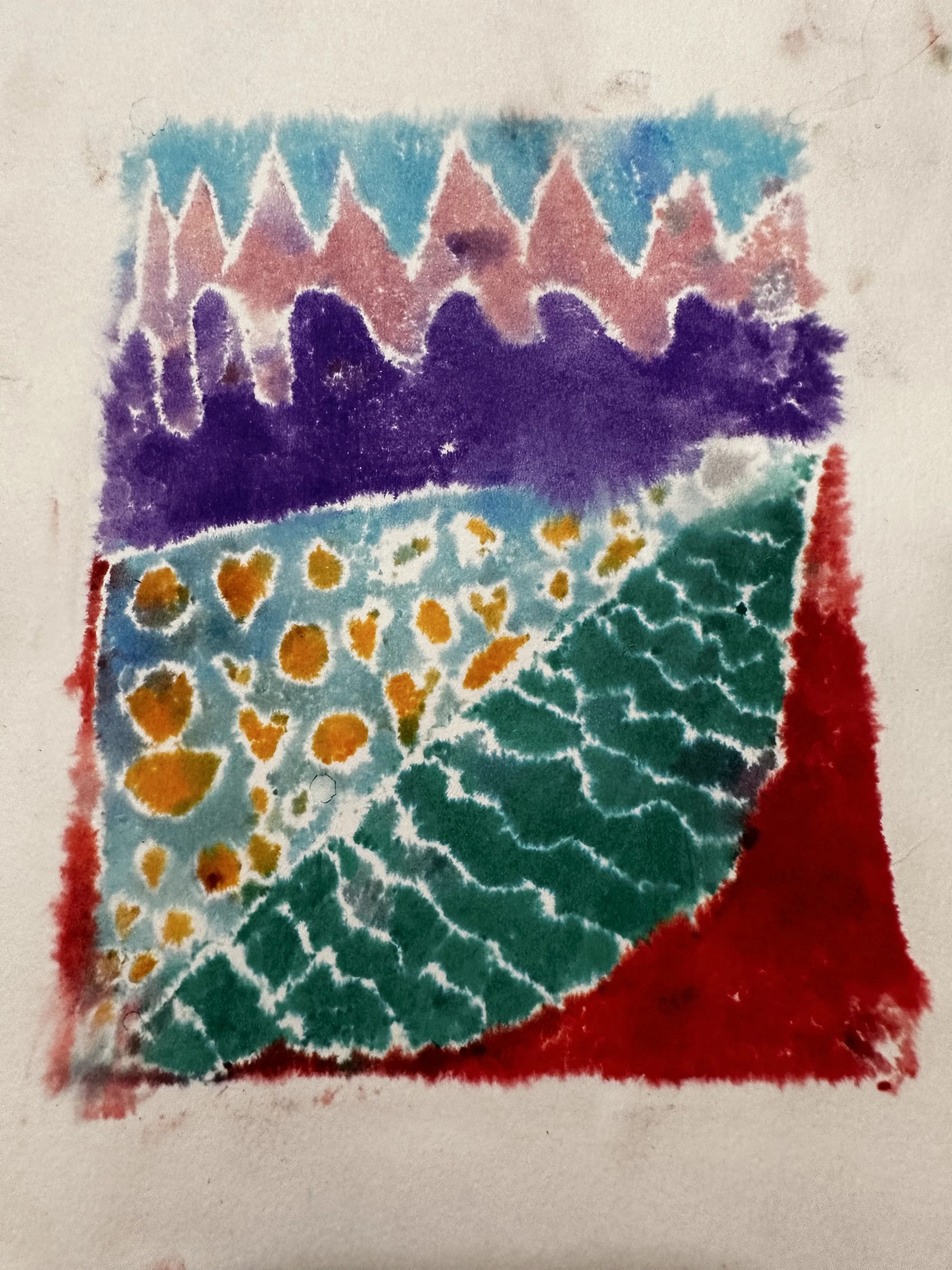 Colorful abstract artwork with vibrant colors and textured patterns.