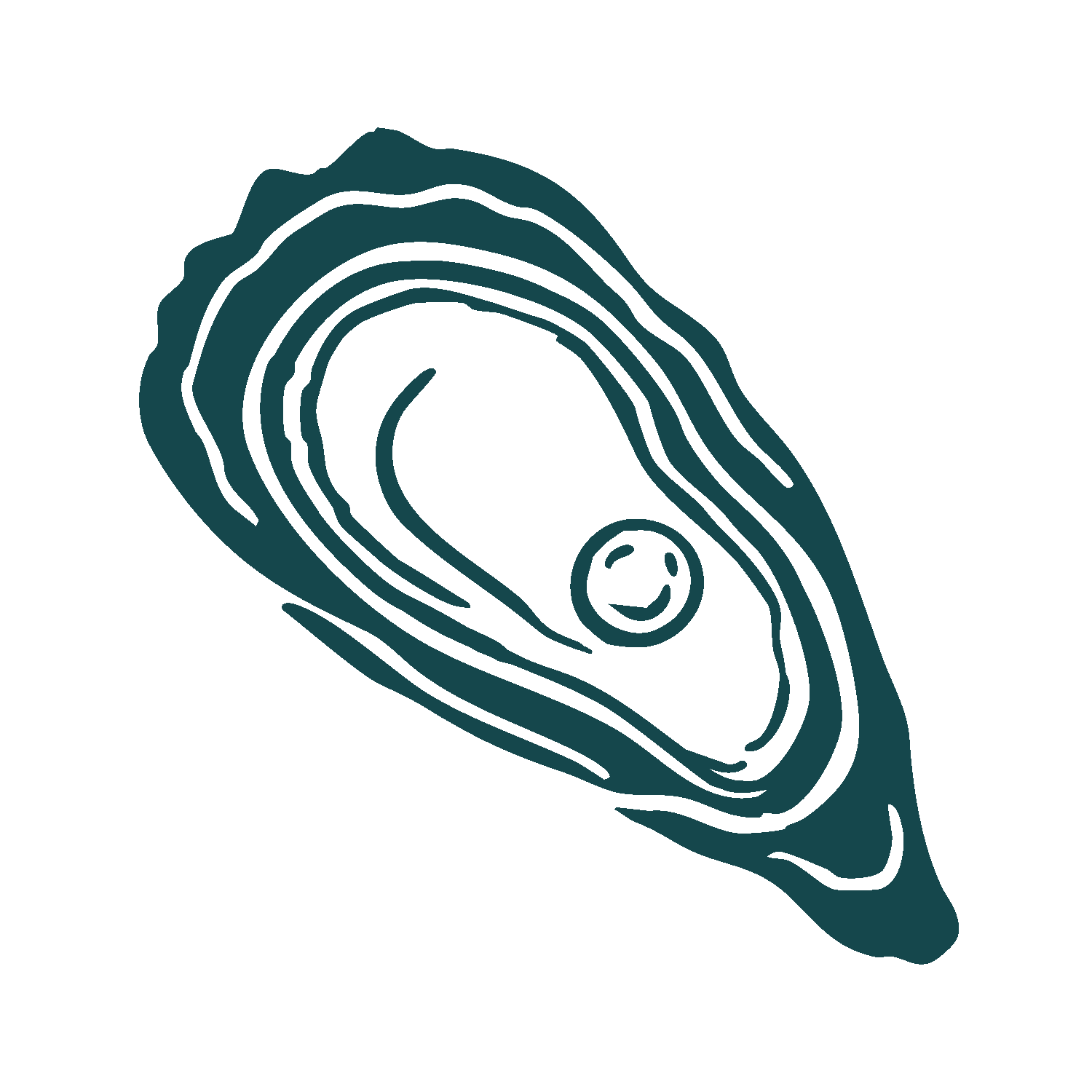 Line drawing of an oyster shell with a pearl offering certified EMDR and trauma healing in NYC and Brooklyn