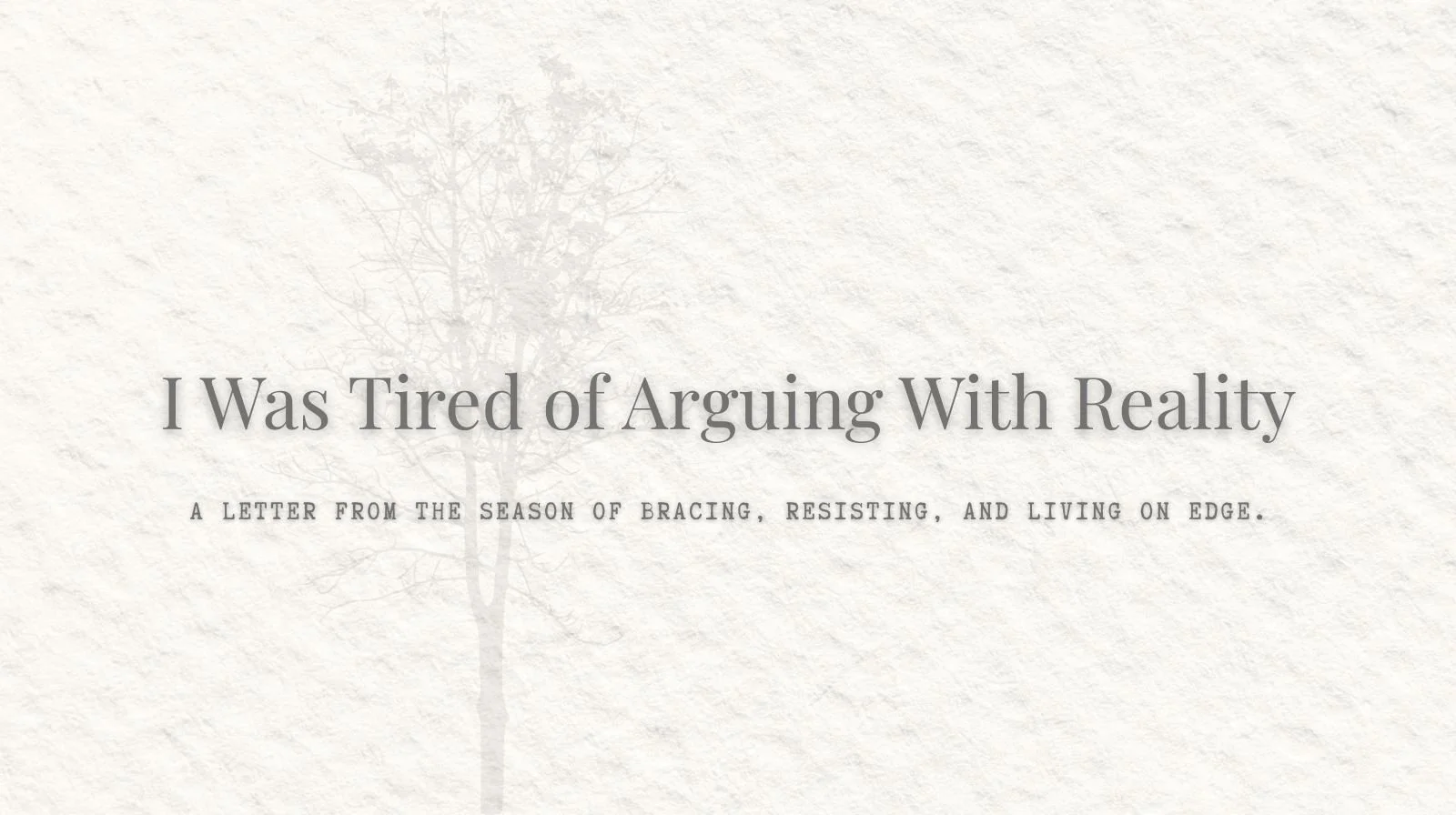 I Thought Something Was Wrong — I Was Fighting What Was