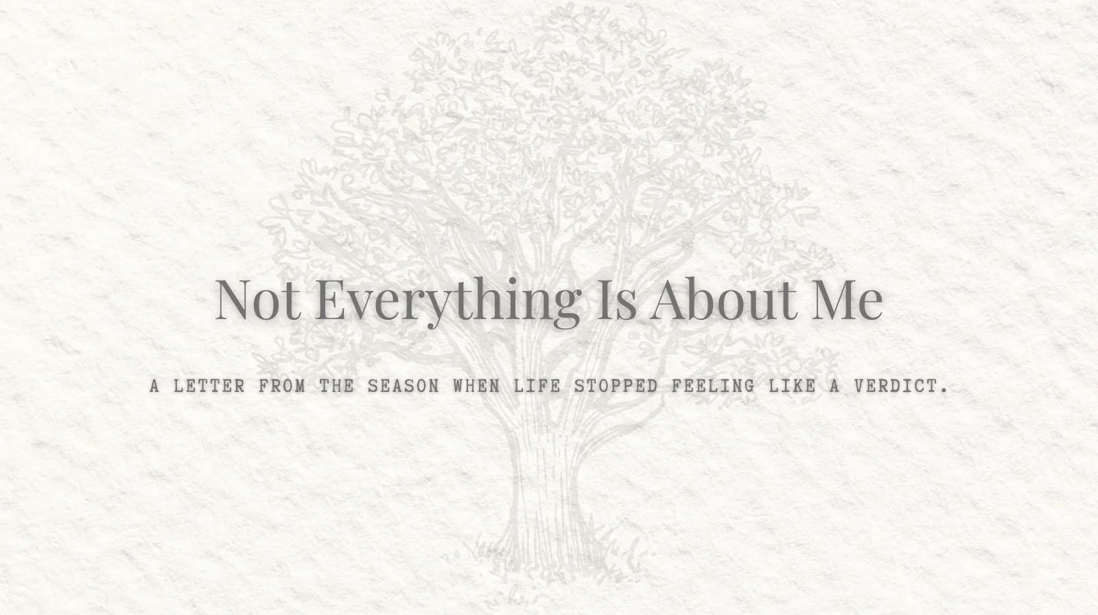 I’m Done Taking Things Personally