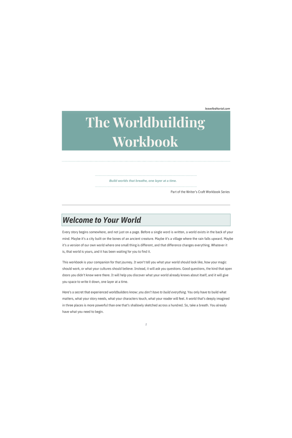 The Worldbuilding Workbook