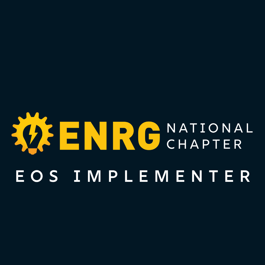 ENRG National Chapter Leader logo with yellow gear and lightning bolt icon on a dark background