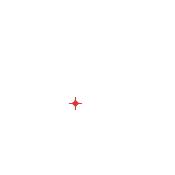 Logo for Entrepreneurial LEAP with black background and white and red text