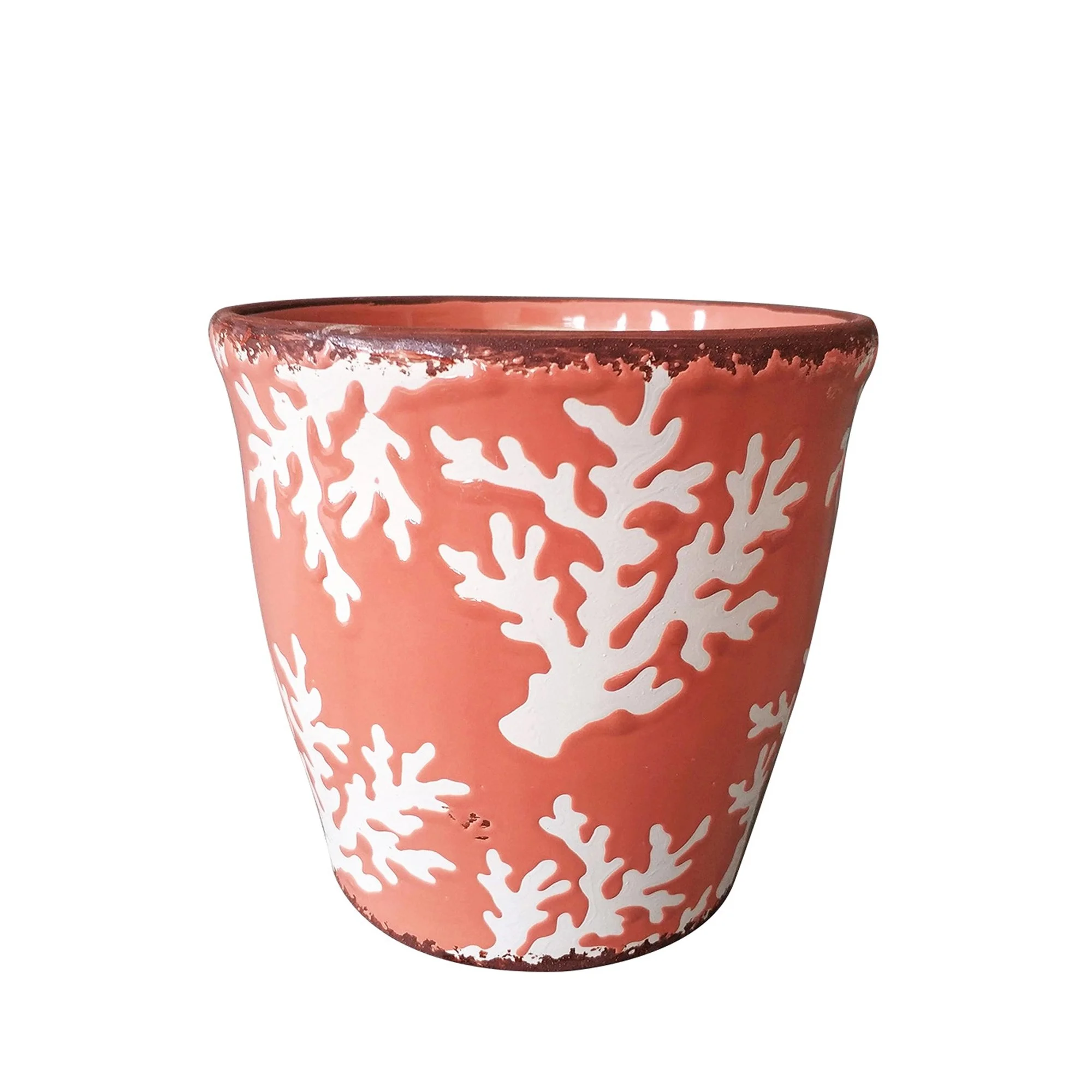 Coral Crackle Glaze 5-inch Planter (Salmon)