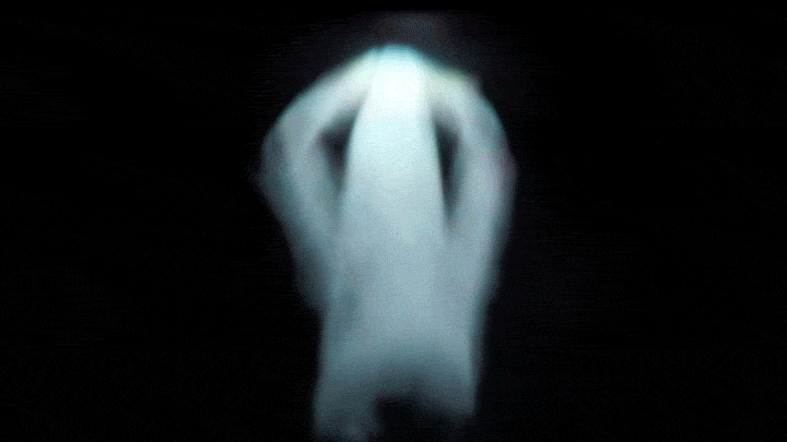 Matte projected onto fog and re-photographed.