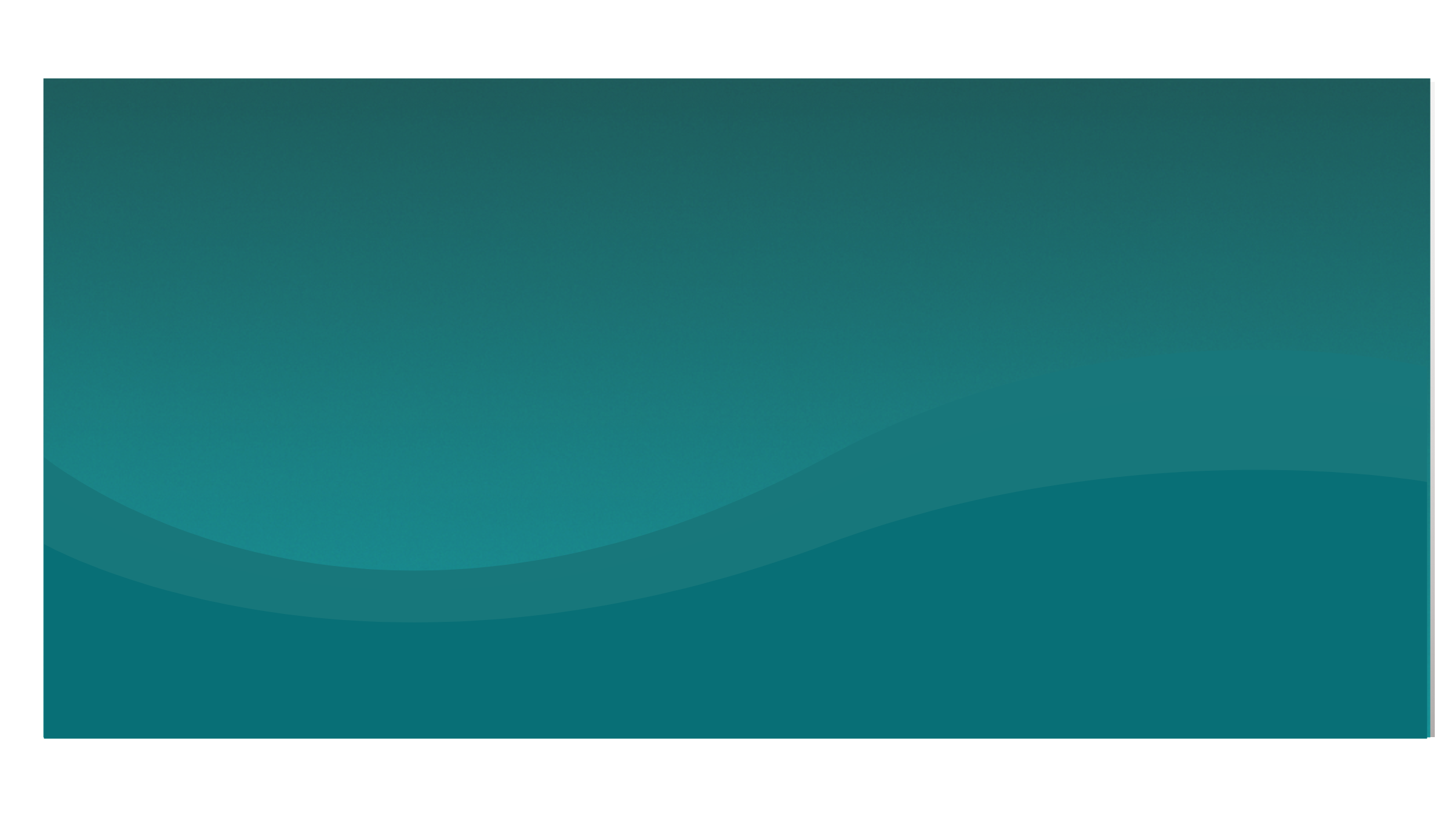 Abstract teal background with smooth gradient and curved wave-like patterns.