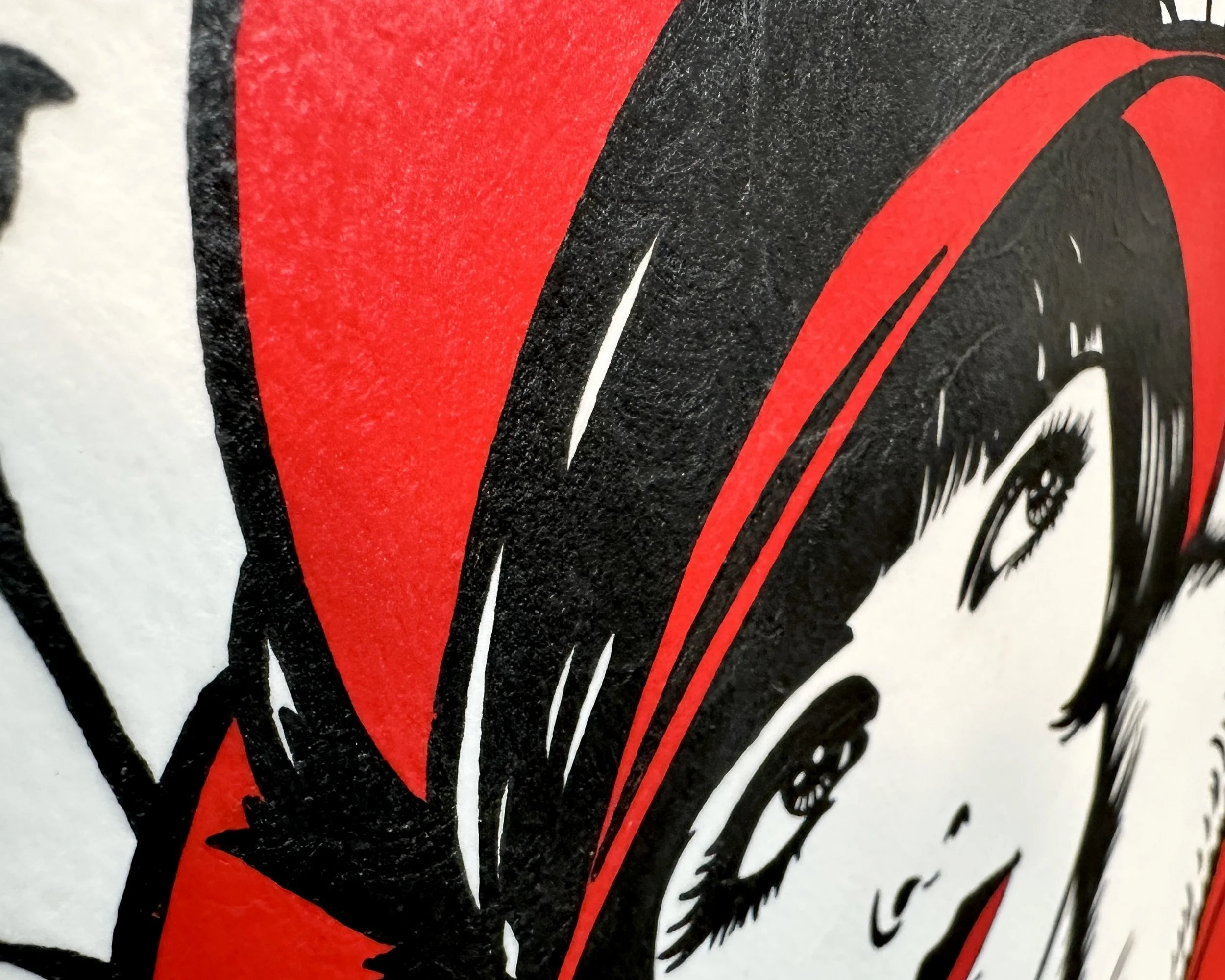 Artist Brett Hodges at Quiet Corner Art Studio, Omaha, NE, original gouache Pop Art portrait of Louise Brooks inspired by 1920s silent film and flapper fashion.