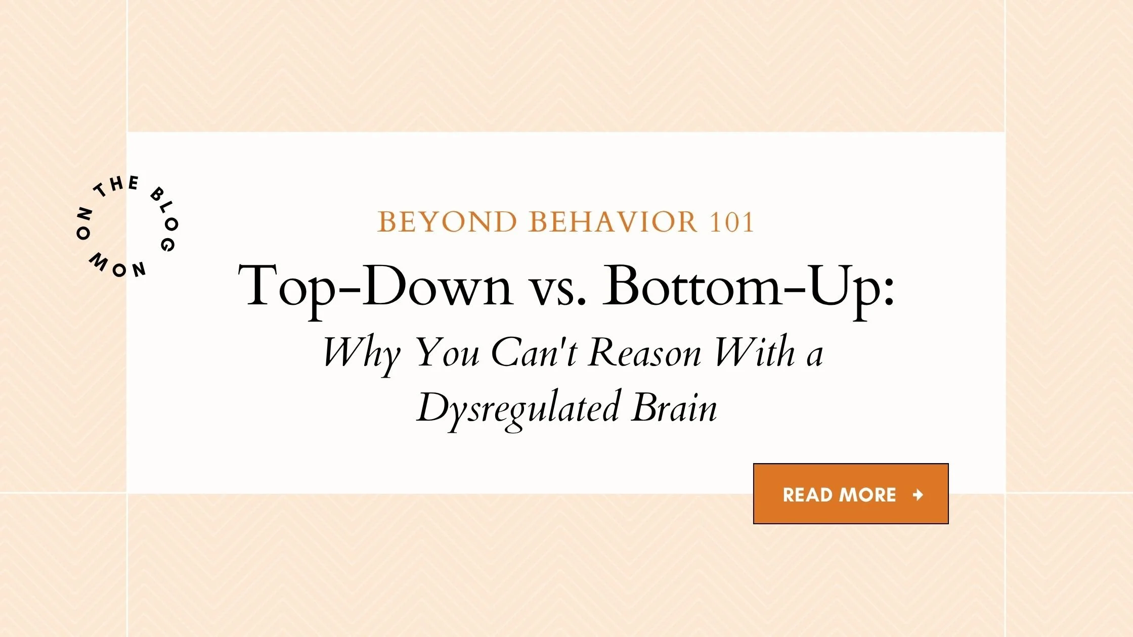 Top-Down vs. Bottom-Up: Why You Can't Reason With a Dysregulated Brain