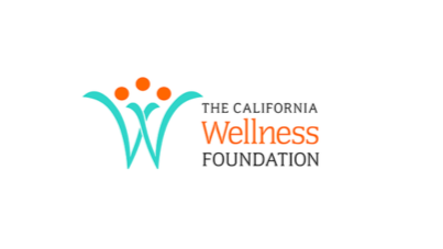 Logo of the California Wellness Foundation with stylized 'W' and orange dots above.