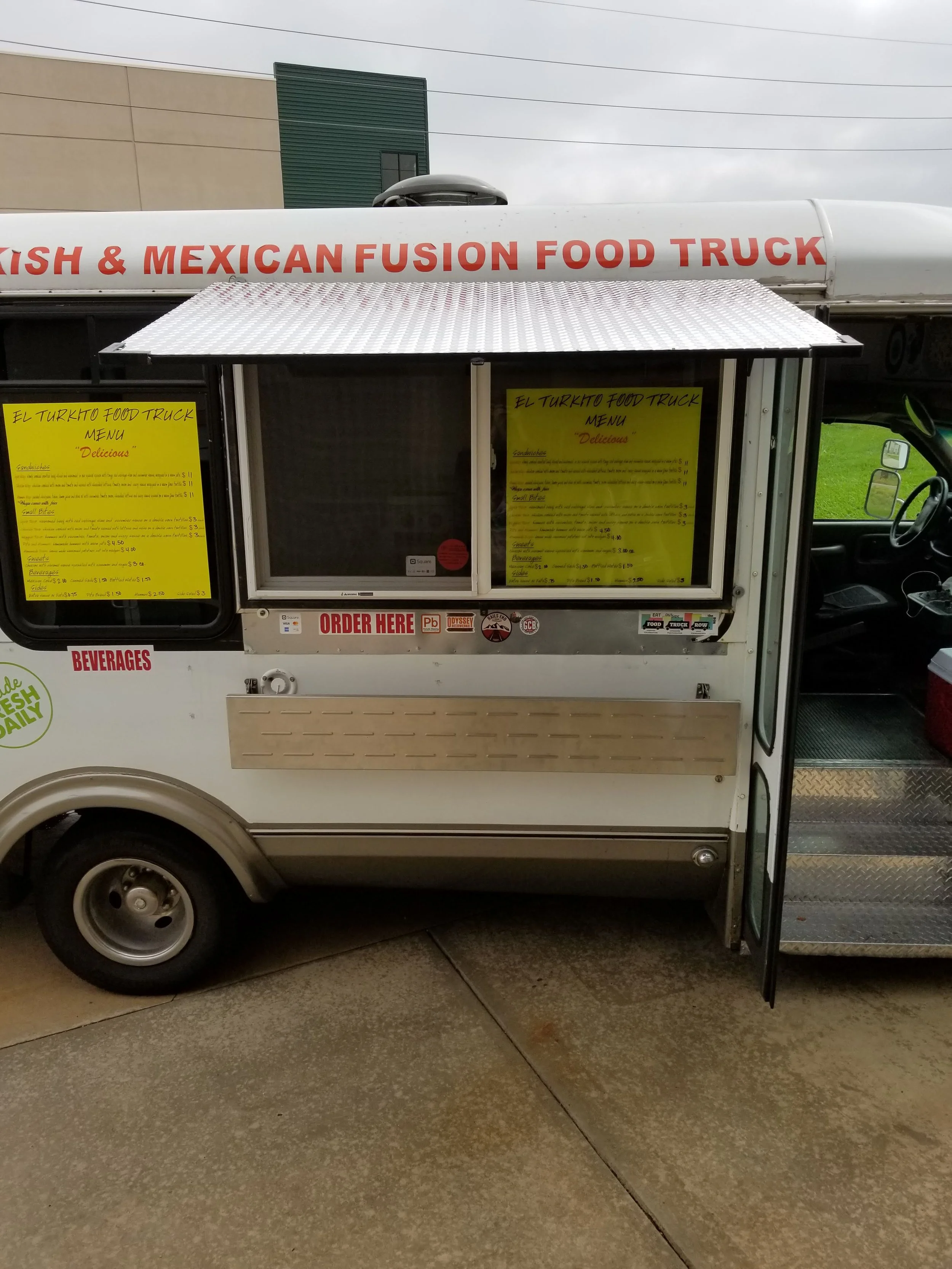 Metal aluminum welded repair on a food truck