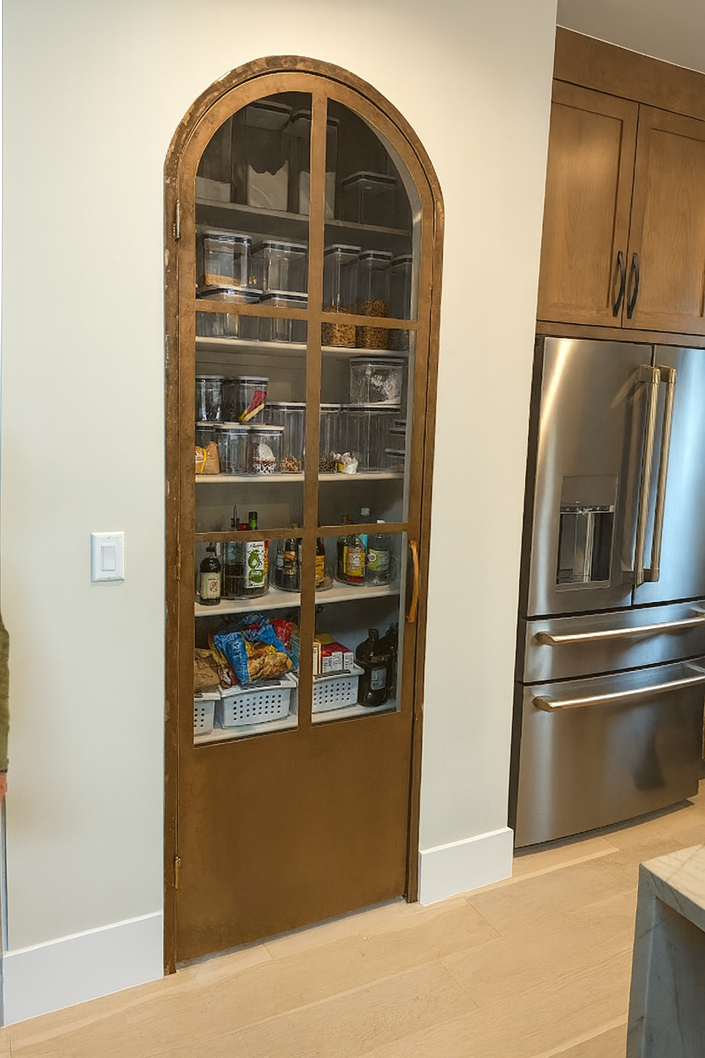 Custom bronze pantry door