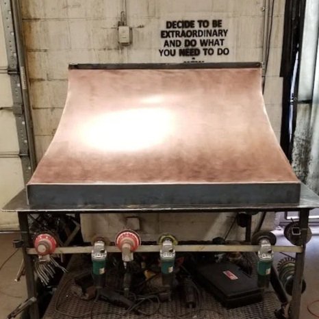 custom copper range hood