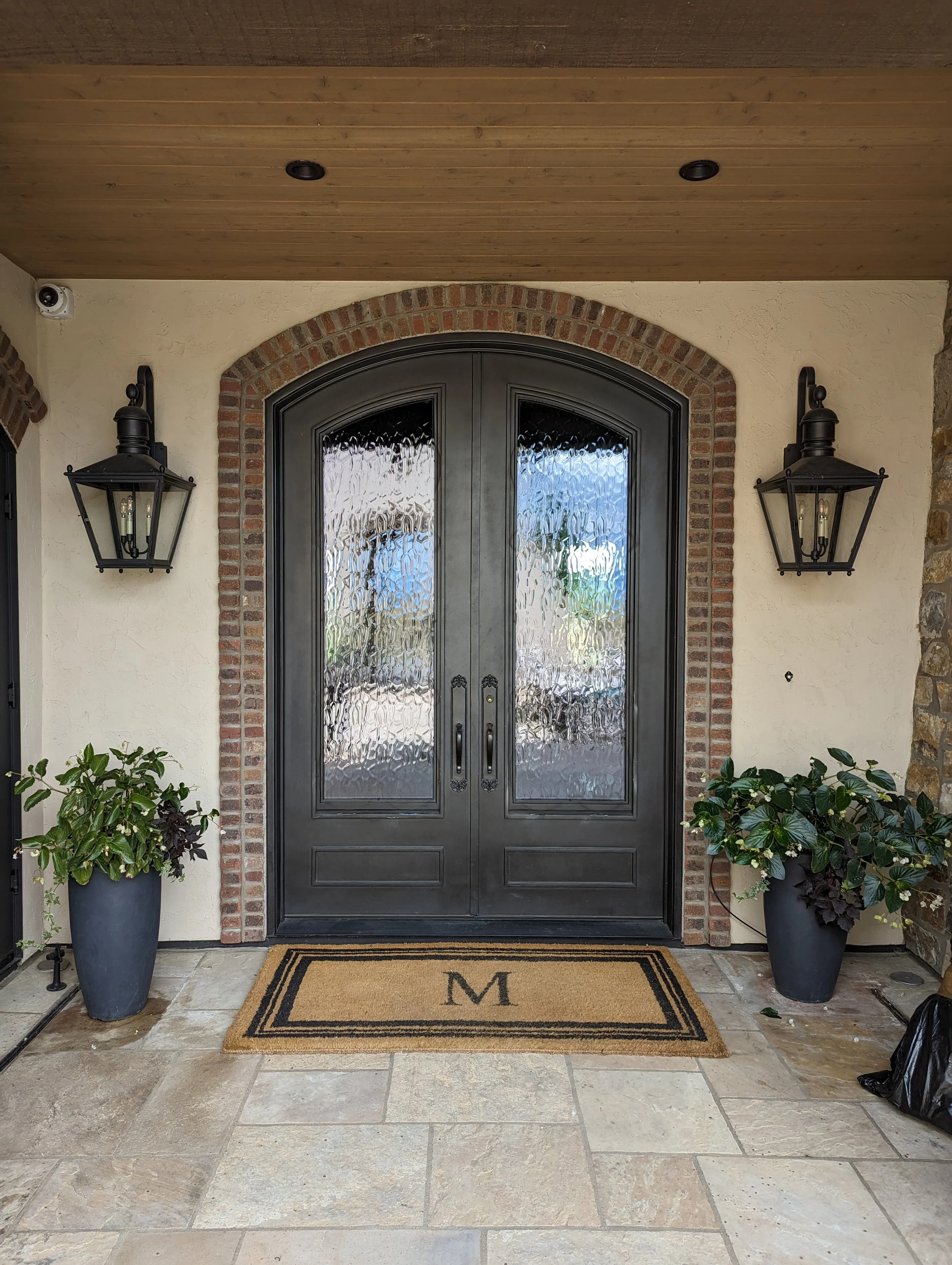Welded-metal-steel-doors-black-powdercoat-in-residential-entryway-in-Denver