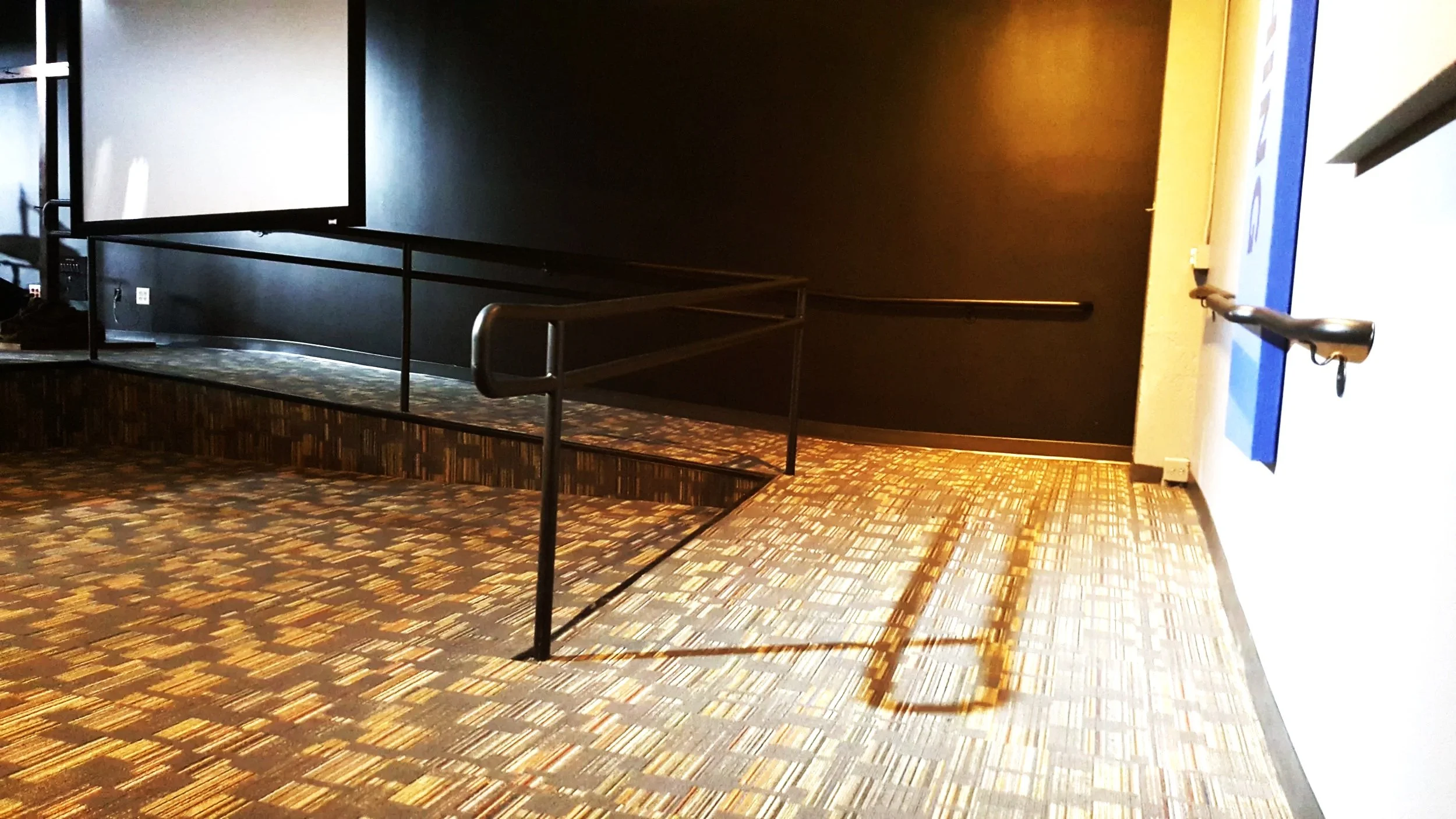 interior commercial iron railing in a church
