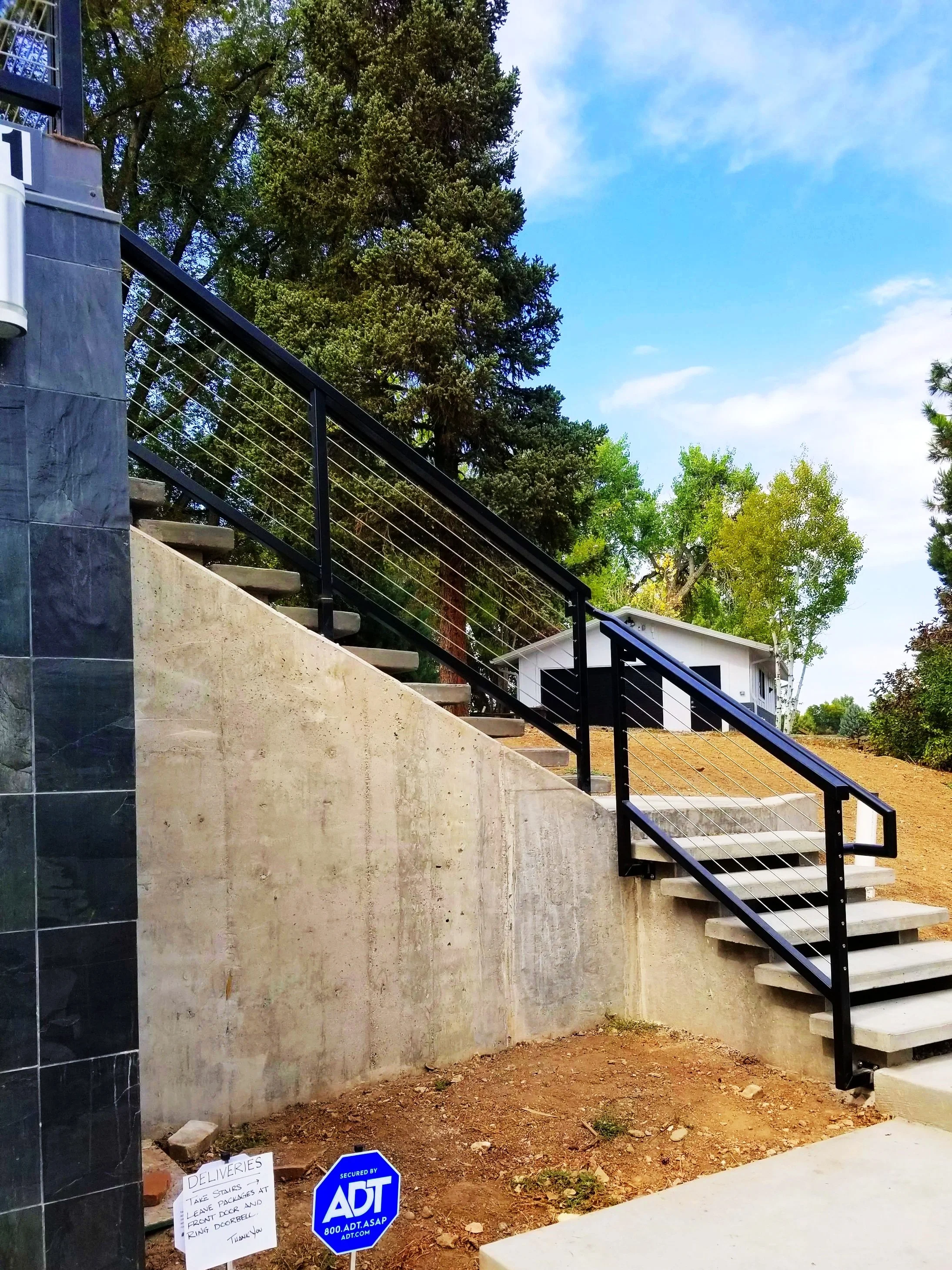Exterior cable railing