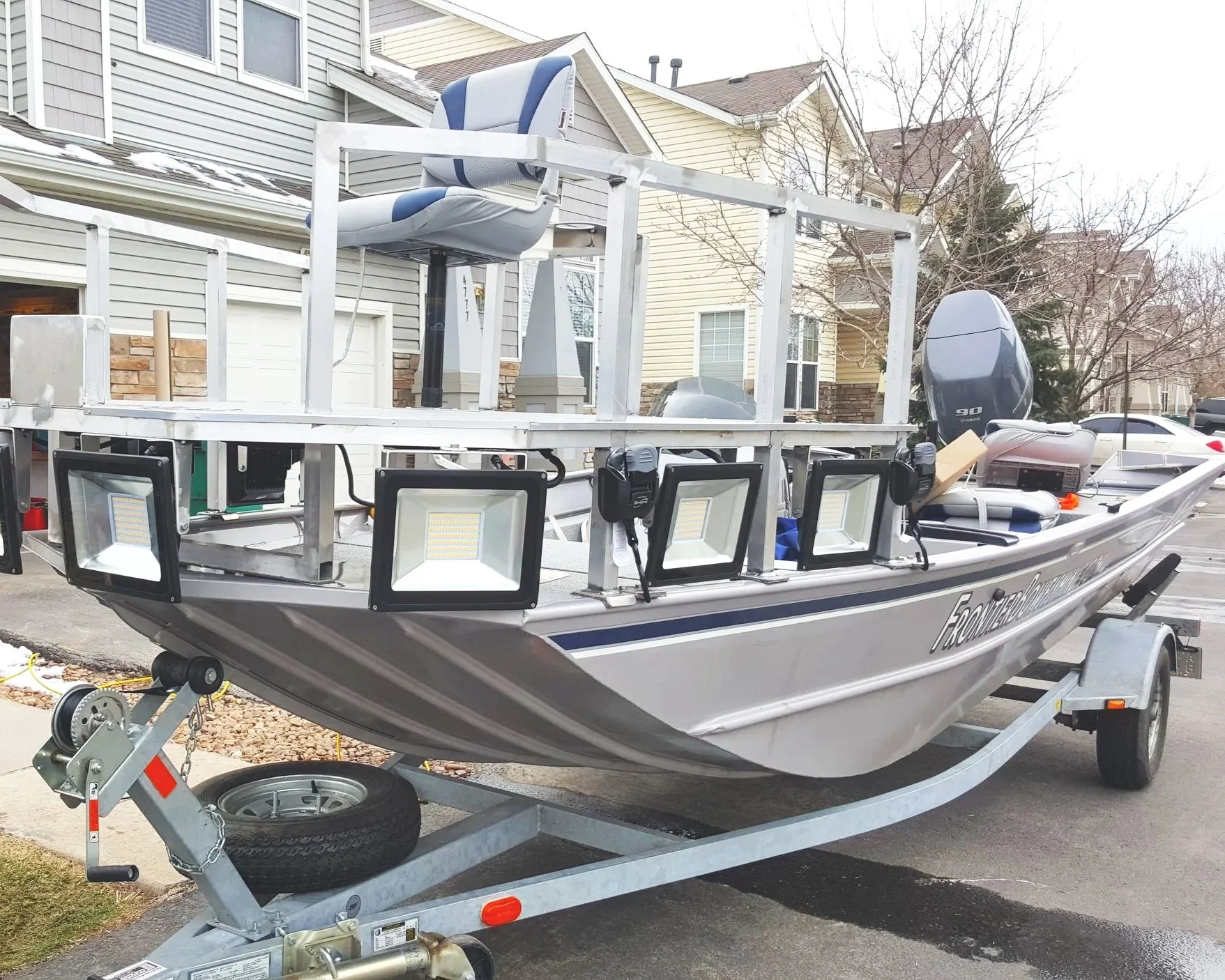 Aluminum welding performed on a fabricated boat structure