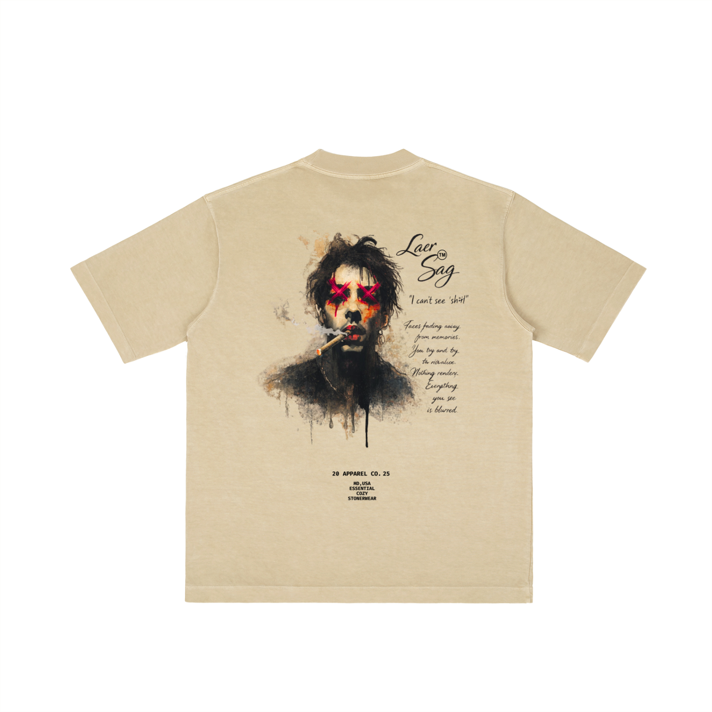 Fading Faces Tee - Khaki