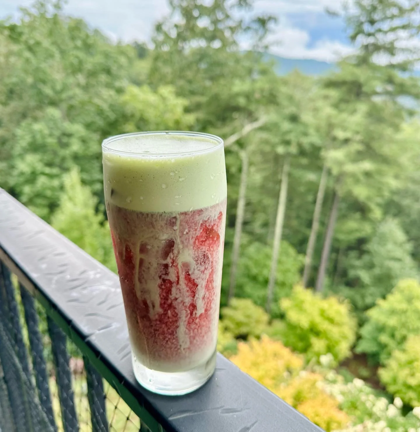 ~ watermelon hibiscus tea with matcha foam and strawberry syrup ~

BOTH matcha and hibiscus can promote heart health, give you a boost antioxidants, fight cancer, and help you lose weight. But matcha can also boost brain function - studies show it ca