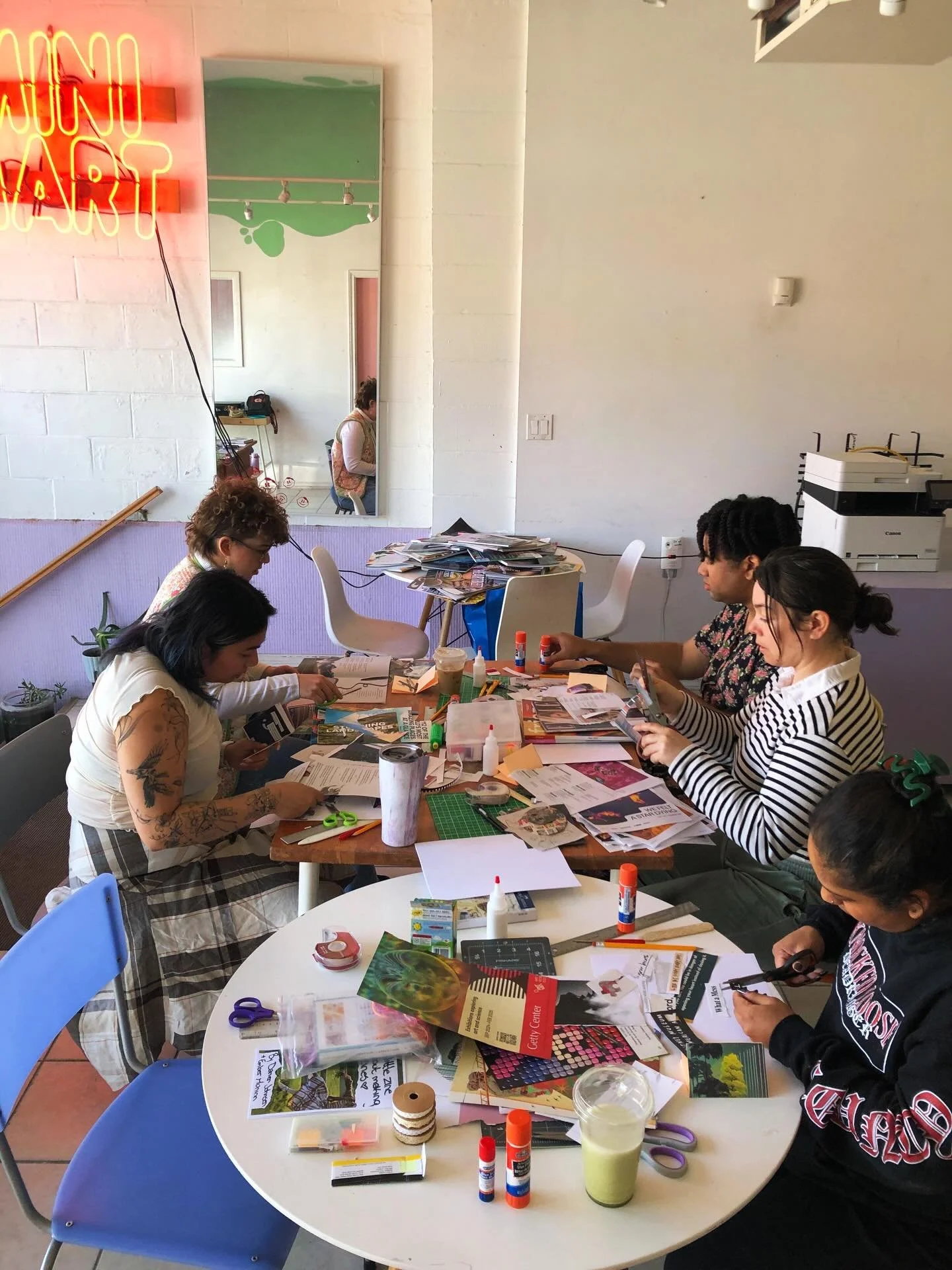 Drank way too munch coffee, was probably incoherent at times, but still had the best time at @slicevancouver teaching zines with @the_new_darien_in_colour_ ! Thank you to all of our students&mdash;Natasha, Maya, Jasmine, Cora, and Danny&mdash;who mad