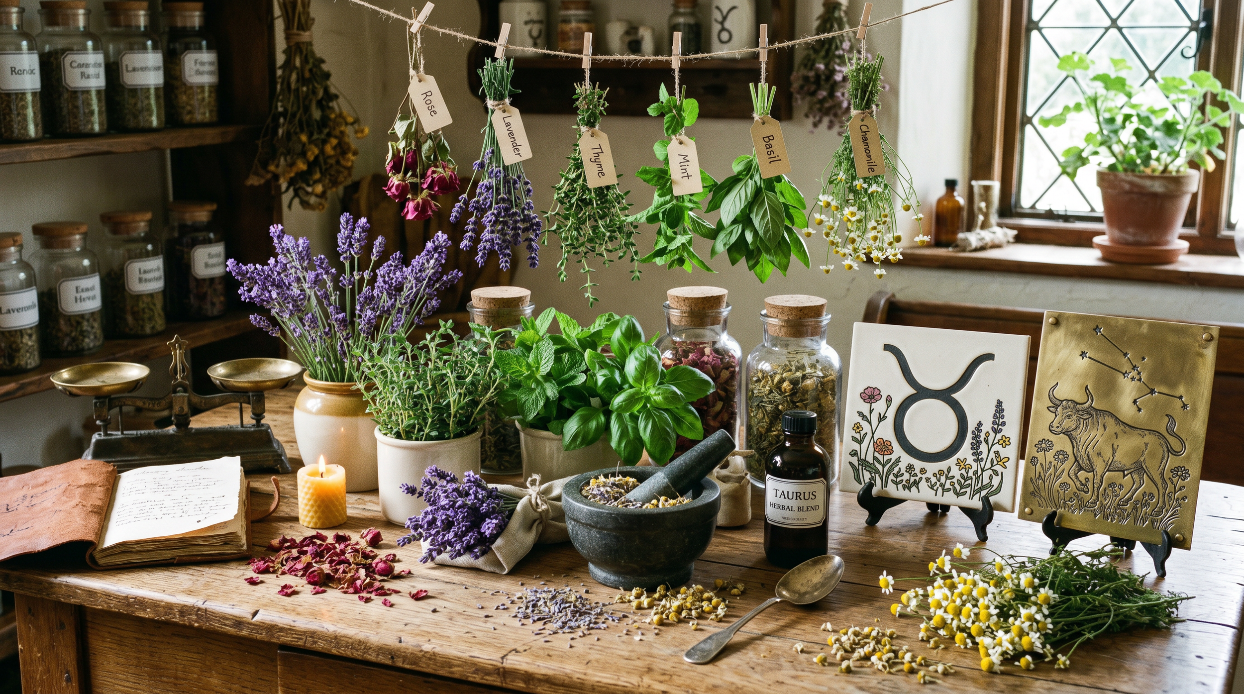 Herbs Aligned with Taurus: Grounding, Beauty, and Sensory Magic