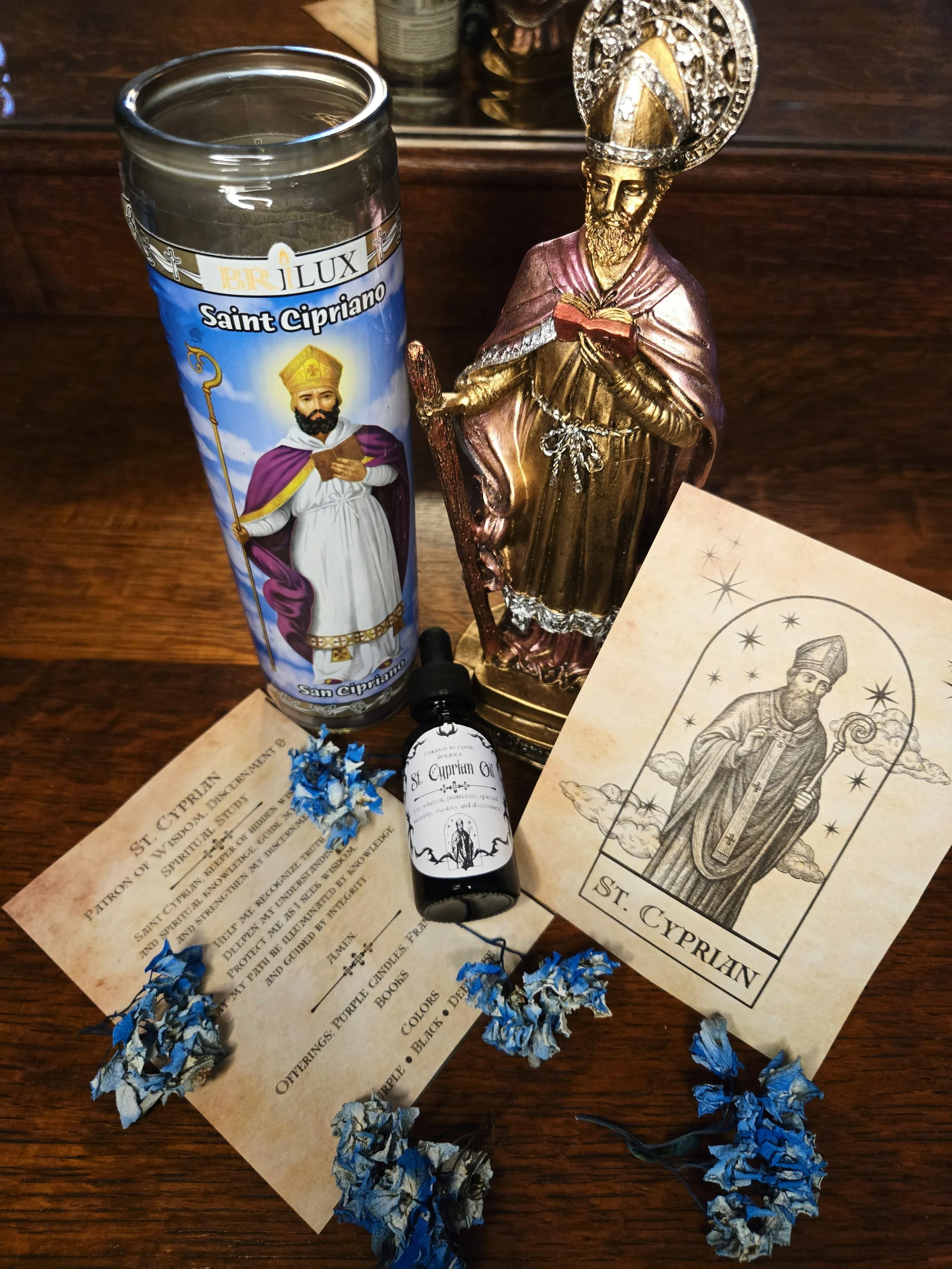 Saint Cyprian Devotional Oil | Wisdom, Discernment & Spiritual Study