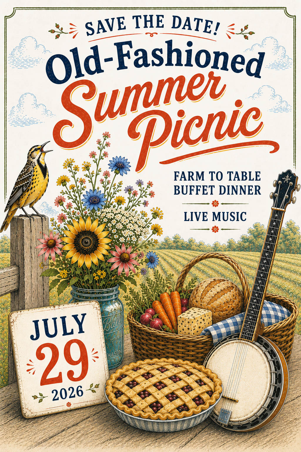 Old Fashioned Summer Picnic, July 29th
