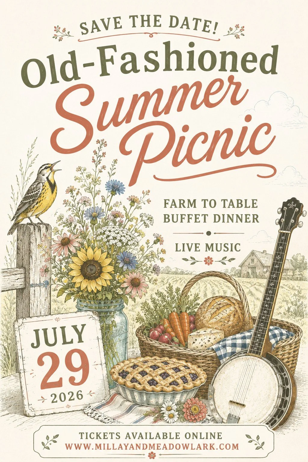 Old Fashioned Summer Picnic, July 29th