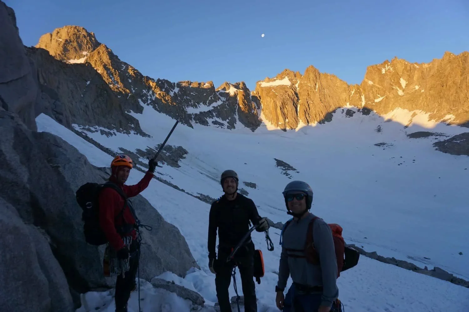 Certified instructors leading mountaineering courses in the Eastern Sierra