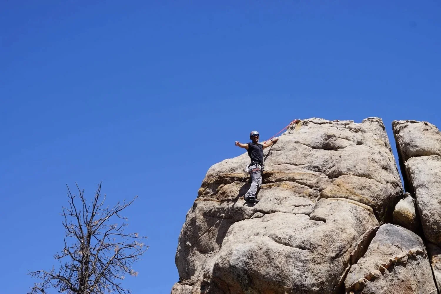 Outdoor rock climbing with certified guides in Holcomb Valley, Big Bear