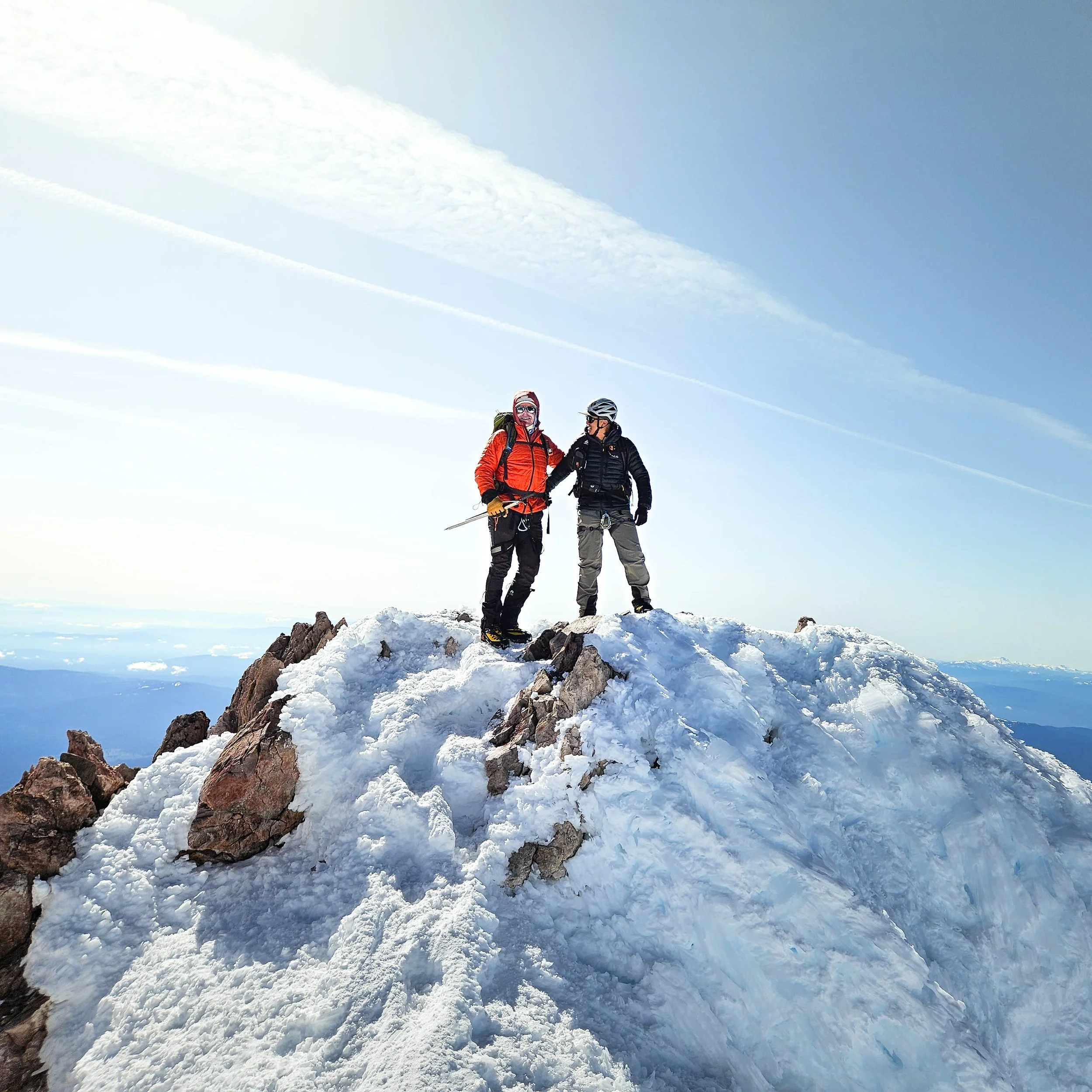 Guided mountaineering climb in the alpine terrain of Mount Shasta