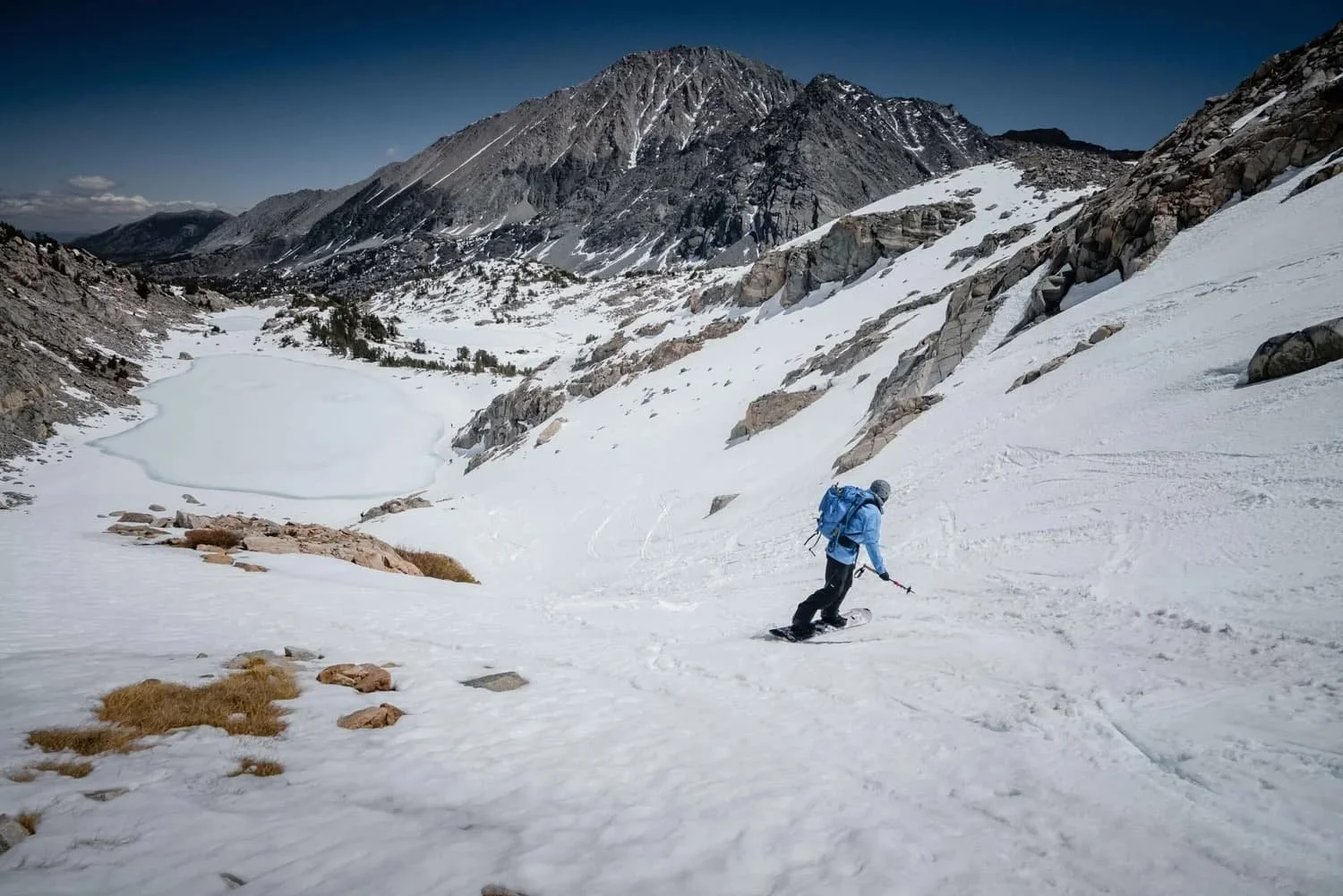 Backcountry powder skiing in the Eastern Sierra with certified guides