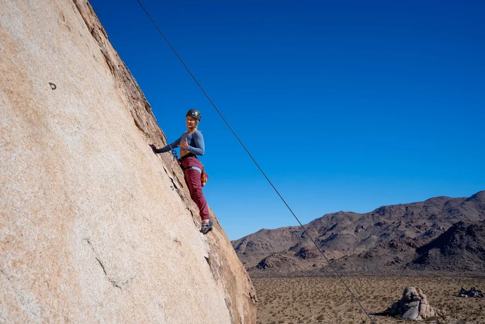 Beginner outdoor rock climbing instruction with professional guides