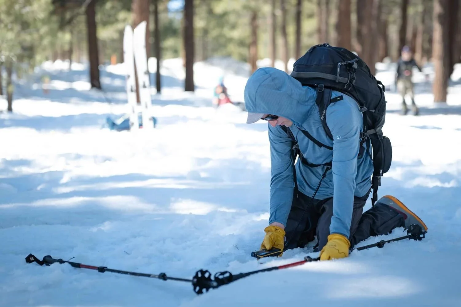 AIARE avalanche class covering snowpack and weather in Mammoth Lakes