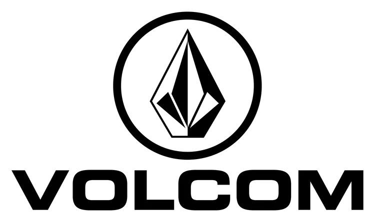 Volcom logo with a circular emblem and the brand name below.