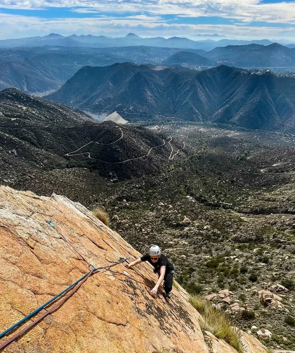 Professional instruction for climbers learning multi-pitch techniques