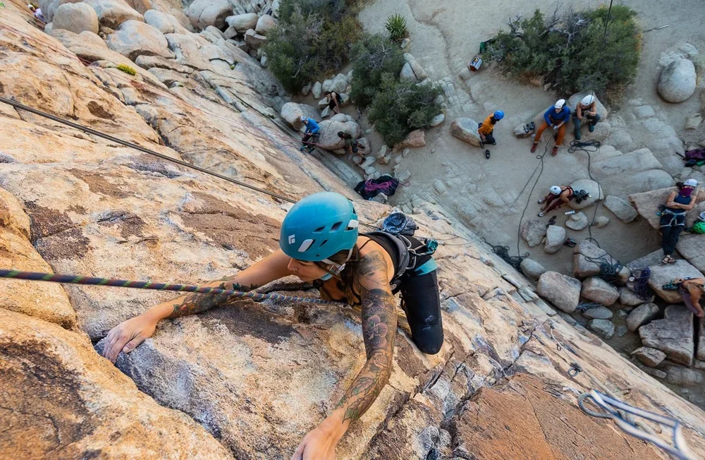 Guided outdoor climbing on classic Joshua Tree granite