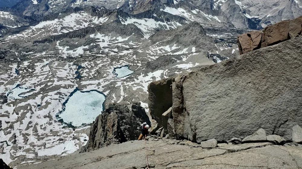 Small group alpine climbing class on Eastern Sierra granite