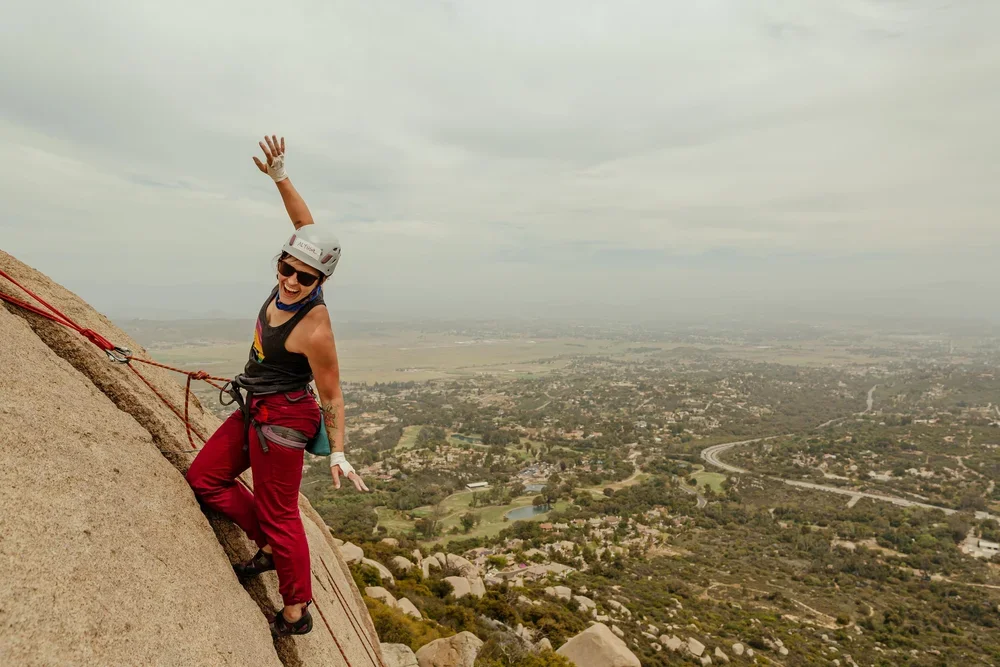 Group rock climbing class at Mount Woodson with certified instructors
