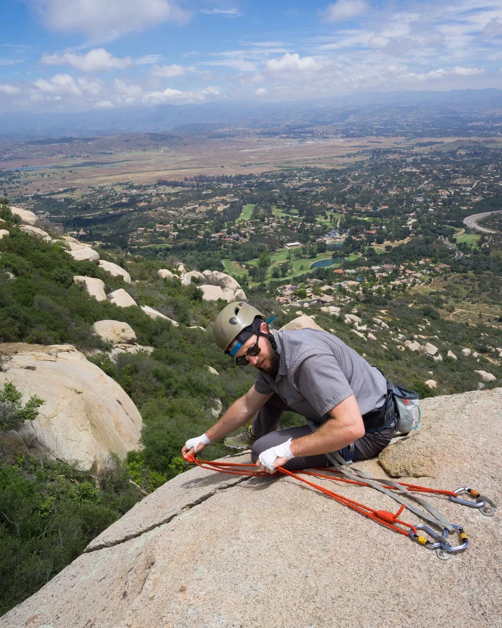 Professional guiding for rock climbing at Mount Woodson, California