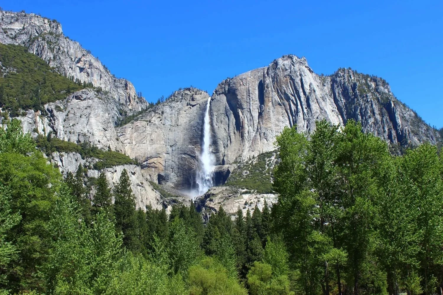 Scenic backpacking trail in the Yosemite wilderness