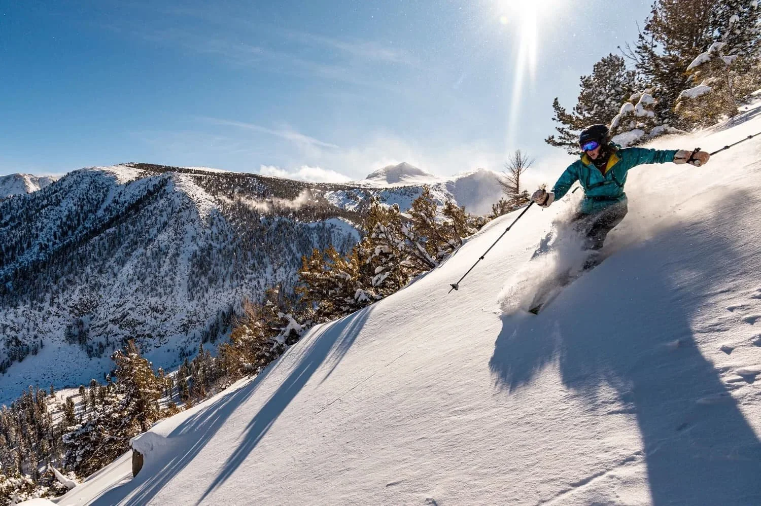 Guided ski touring route in the high country of the Eastern Sierra