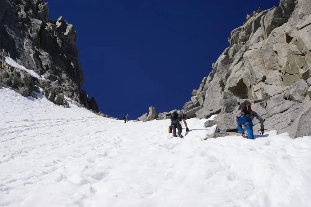 Professional guides leading clients in the Eastern Sierra Mountains