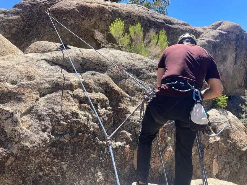Rock climbing safety course focused on self rescue techniques in California