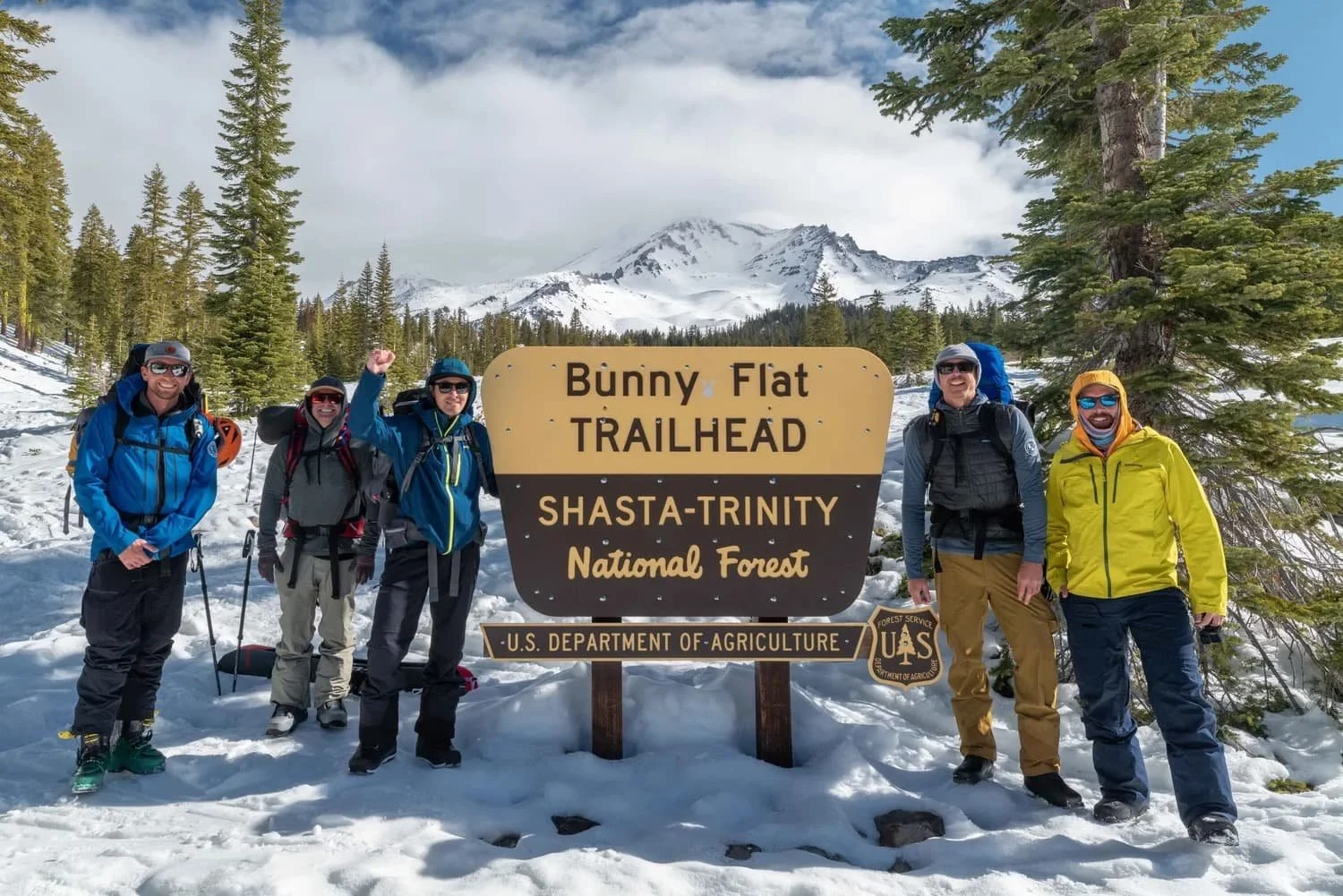 Winter mountaineering and backcountry skiing on Mount Shasta