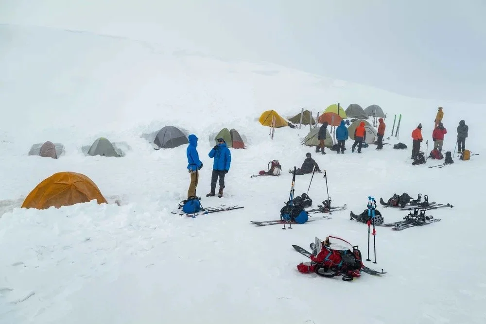 Guided snow travel and mountaineering instruction on Mount Shasta