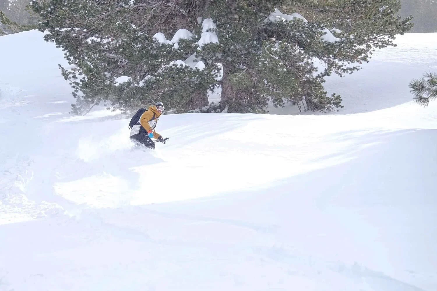 Splitboarding skills class in alpine terrain of the Eastern Sierra