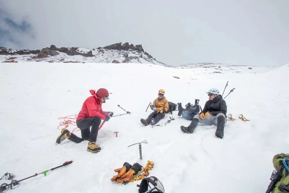 Professional guiding for snow and ice mountaineering on Mount Shasta